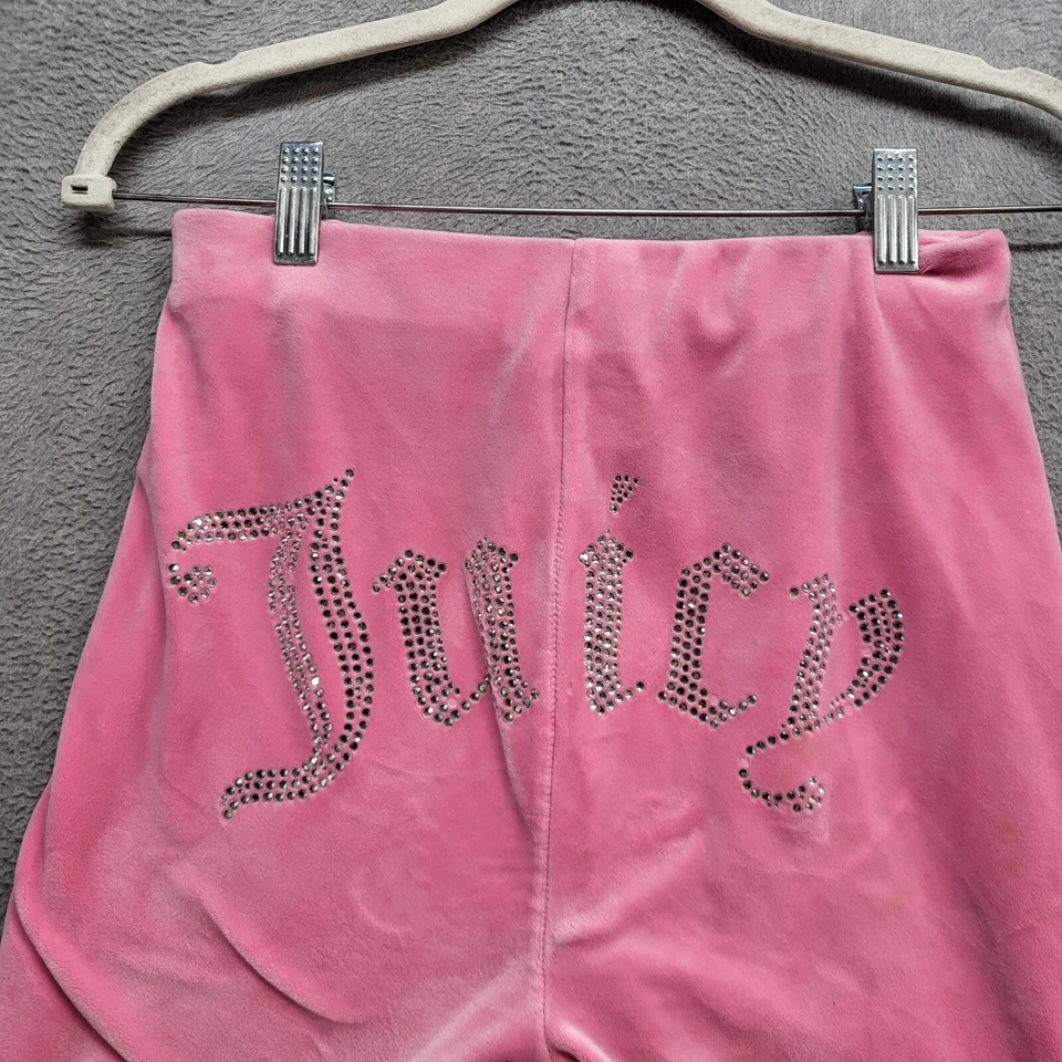 Juicy Couture Women Shorts Small Pink Logo OG Bling Rhinestones READ - Image 2 of 4