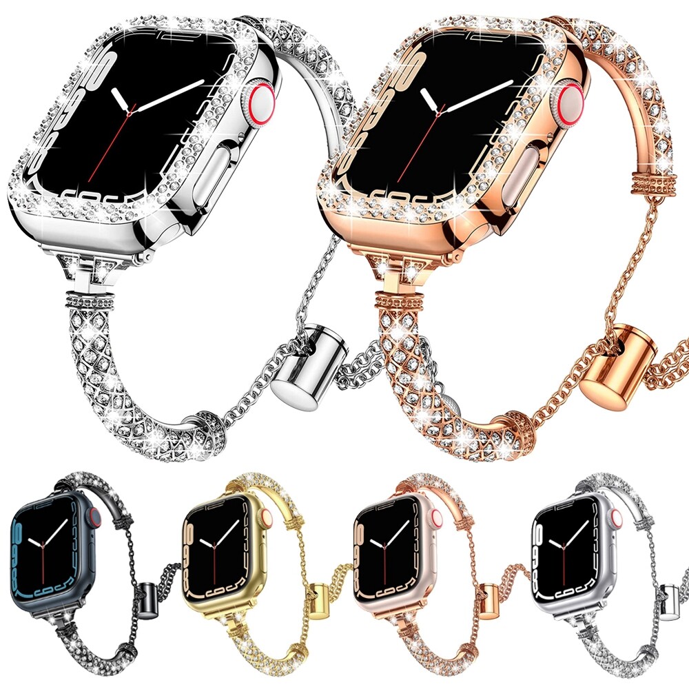 Women Bracelet Band Strap +Bling Case For Apple Watch Series
