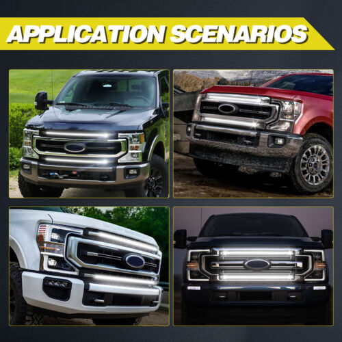 For 2017-2022 Ford Super Duty F-250 LED Grill Accent Lights Top Bottom Bar Kit - Picture 9 of 12
