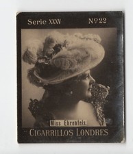 1900s Uruguay Photo Tobacco Card Danckelman & Schrader S35 #22 Miss Ehrenfels