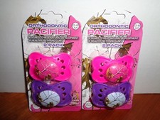 4 Pink/Purple Real Tree Orthodontic Camo/Camouflage Pacifiers 0-6 Months 2-2 Pks