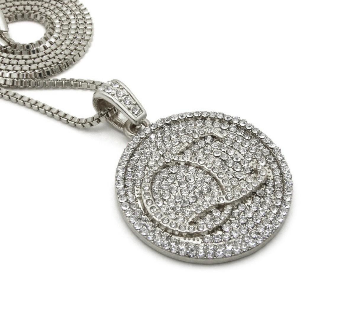 Stone Filled QC Round Pendant 24 Stone Filled QC Round Pendant 24