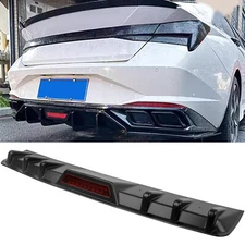 For Hyundai Elantra Rear Bumper Diffuser Spoiler Lip with Reflective Tail Light