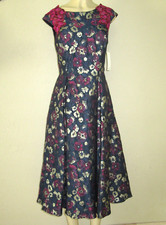 NWT Badgley Mischka Floral Jacquard dress Gown Size 10 $870 embroidered cap slv
