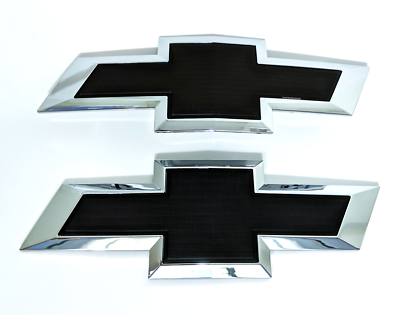 Chevy Slverado 1500 2500HD 3500HD Black Front Rear Talgate Bowte Set