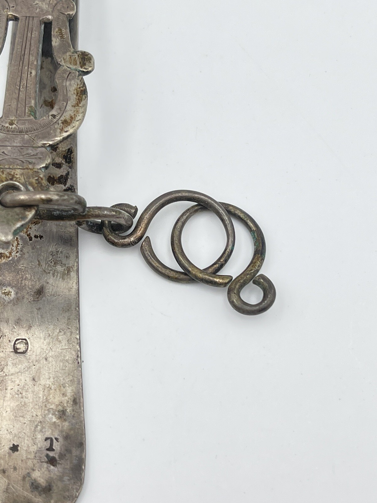 Ref 584 Clavet Hook Chatelaine Solid Silver Miner… - image 5