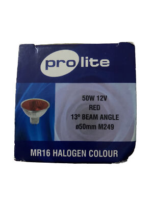 Prolight 50w 12v rot 13 Grad Strahlwinkel MR16 Halogenfarbe Pack 3