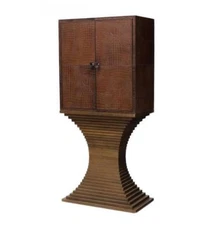 Striking Moderne Leather Dry Bar from England