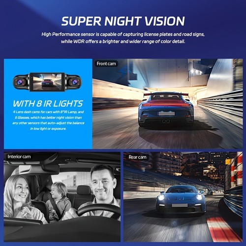 2PCS 4Channel 1080P Dash Cam WiFi GPS Car DVR Night Vision 24Hr Parking Recorder - Picture 11 of 14