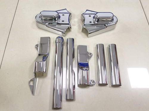 Metal Chrome Swingarm Covers w/ Phantom Axle Covers Kit For Harley Softail 00-07 - Picture 4 of 7