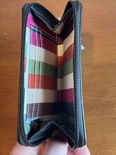 COACH Black Leather small wristlet wallet VINTAGE - NWT - RARE color interior