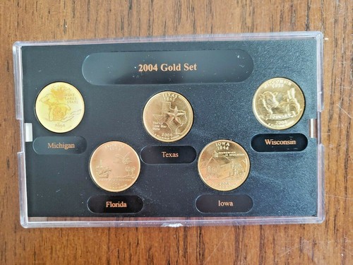 Five State Quarter Dollars Special Edition 24k Gold Plated - Picture 2 of 4