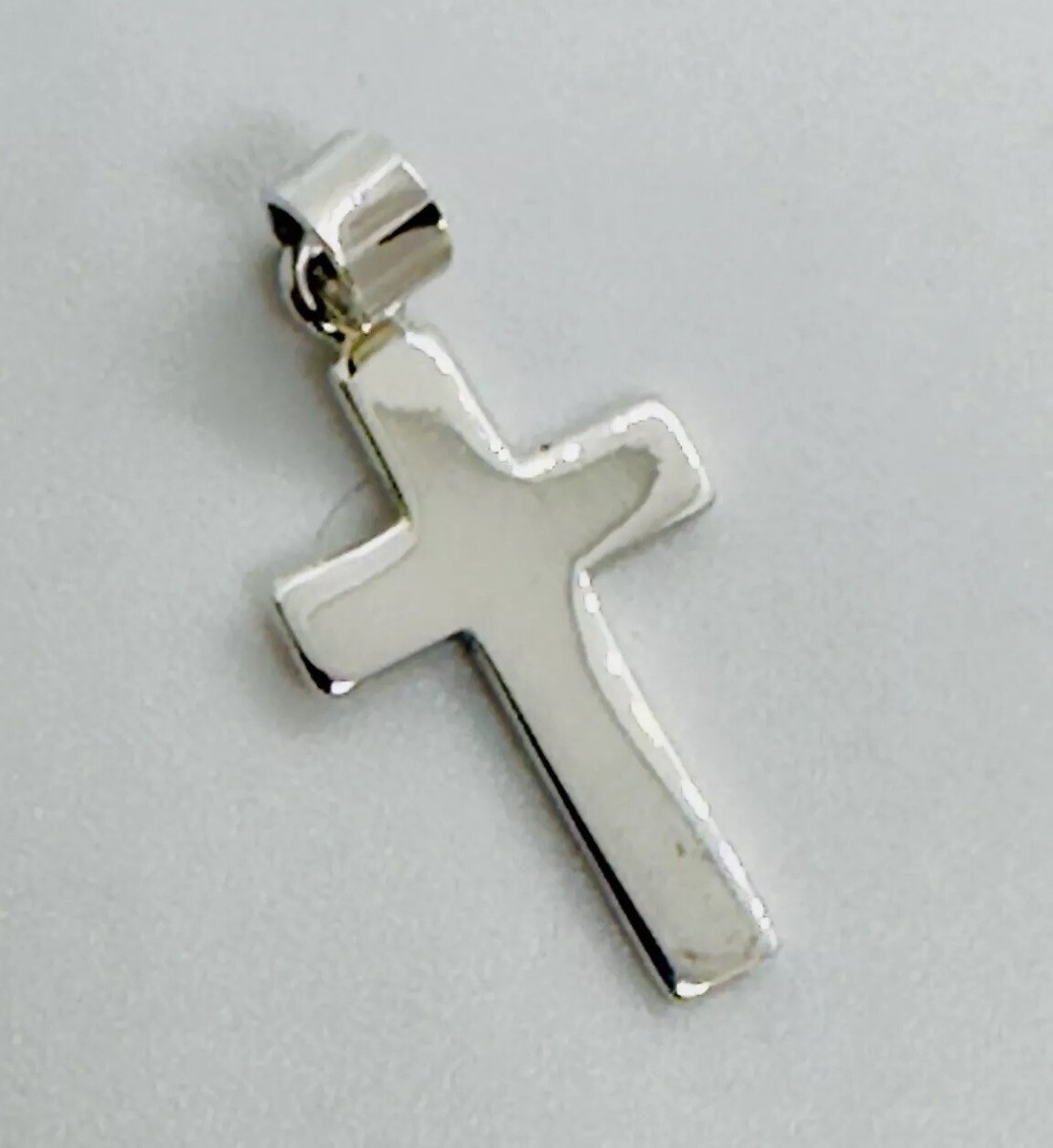 Solid Sterling Silver 925 Small Plain Cross Crucifix Pendant