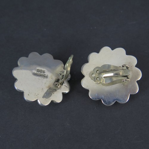 A Bulbous Pair of Vintage Sterling Silver Clip-on Earrings, 22.4g - Picture 4 of 5