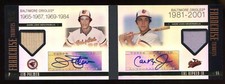 2009 TRIBUTE CAL RIPKEN JR-JIM PALMER DUAL AUTOGRAPH #ED 20/25 GAME JERSEY HOF'S