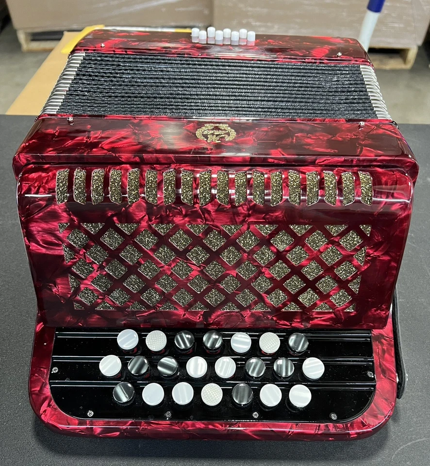 Instrumento bajo Kids Button Pro 22 teclas 8 con bolsa de almacenamiento - rojo brillante Foto 2 de 4