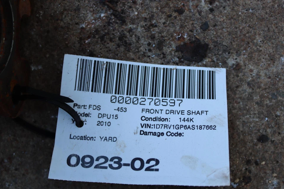 Dodge Ram 1500 2007-2011 4x4 cabina cuádruple eje de transmisión delantero hélice Cardan OEM Foto 4 de 4