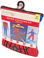 Spiderman Boys Thermal Underwear Baselayer Shirt Pant PJs Medium 8-10