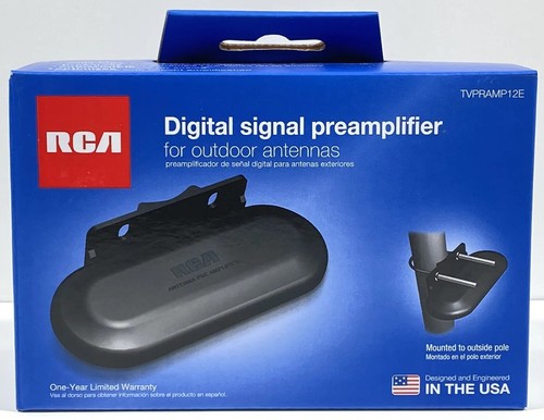 New RCA TVPRAMP12E Digital Signal Preamplifier for UHF/VHF Outdoor TV Antennas