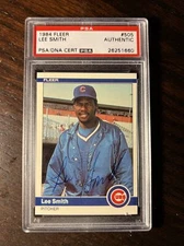 1984 FLEER #505 LEE SMITH PSA DNA AUTHENTIC AUTO HOF POP 2 Cubs Autograph