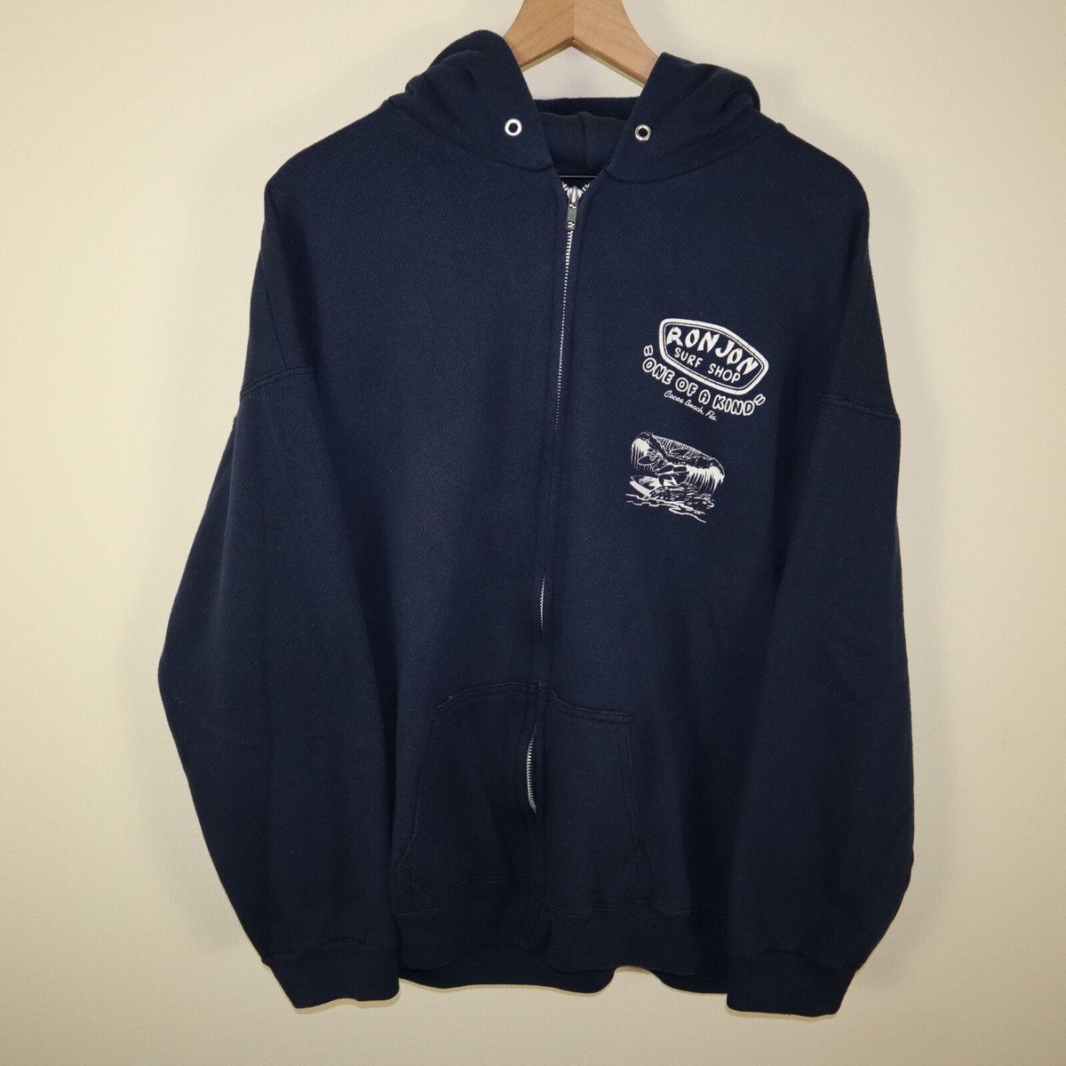 Vintage 1989 Ron Jon Surf Shop Full Zip Hoodie Men's 2XL