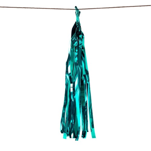 5 TURQUOISE Metallic FOIL Fringe TASSELS Hanging GARLAND Party Event Decorations - Picture 8 of 8