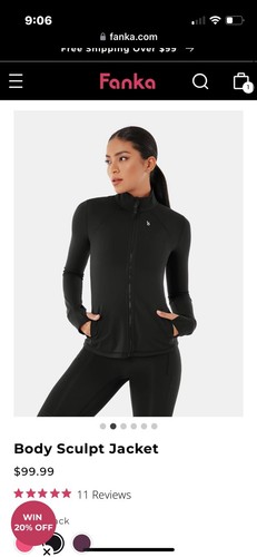 Fanka Body Sculpt Jacket Black M Women NIB Workout Gym