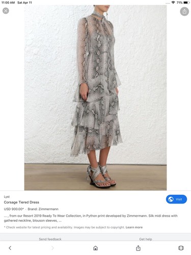 Zimmermann Corsage Tiered Dress Size 0 