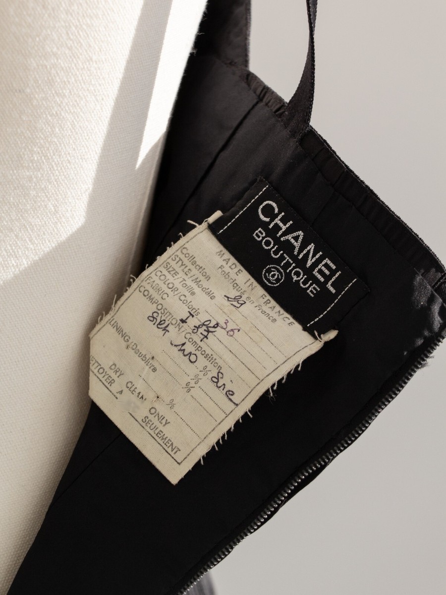 Chanel Vintage Fall/Winter 1992 Black Lesage Ribbon Silk Chanel Vintage Fall/Winter 1992 Black Lesage Ribbon Silk