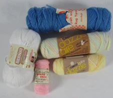 Multi Brands Rug and Regular Yarn Multicolor Lot of 5