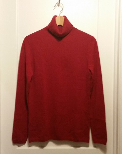 Suéter Ann Taylor 100 % cachemir cuello alto, rojo, mangas largas, talla M, nuevo con etiquetas - Imagen 6 de 7