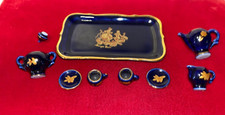 Vintage Cobalt Limoges Victorian 9 Piece Mini Tea Set FRANCE by Castel