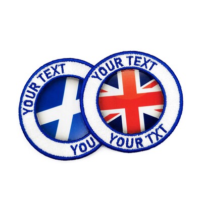 Custom Flag Patch UK Made Circular 3D Effect Embroidered Edge Logo