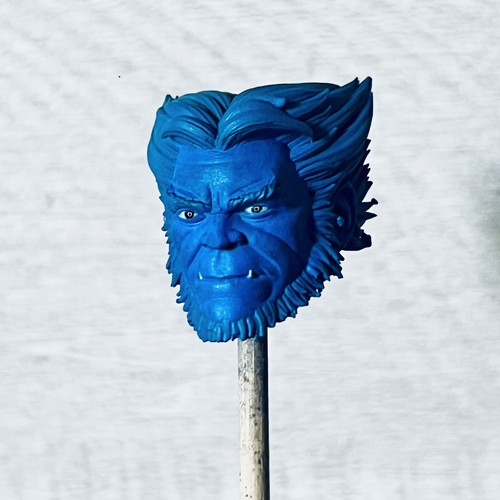 HASBRO Painted Marvel Legends Beast Custom 1/12 Head Sculpt ONLY 6 Inch ...
