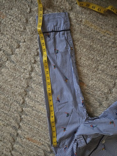 NEW J.Crew Striped Blue White Long Sleeve PJ Set Women Skier Print Large - Picture 9 of 16
