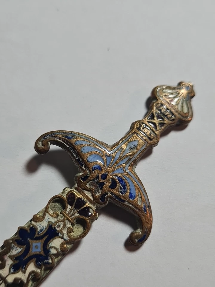 Coupe Papier Bronze Émaillé XIX Ème Napoléon III 11cm - Photo 3/4