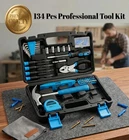 134pcs Tool Kit Set Blue Household Hand Tools Case Home Repair Maintenance