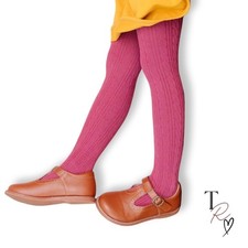 Little Stocking Co. NWT Girls Cable Knit Tights Pink 3-4Y