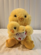 Vintage Avon 1994 Chick Plush w/ Baby Yellow Duck Stuffed Animal