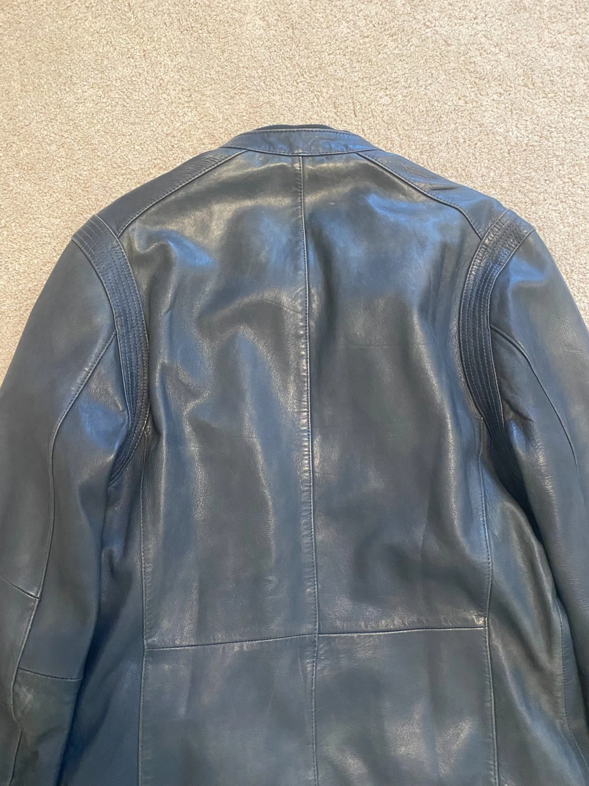 Vintage Reiss Mens Leather Jacket 100% Lamb Wool Medium - product detail image 5