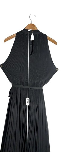 ADRIANA PAPELL Evening Cocktail Dress Black Sleeveless pleated Size 14 J - Picture 7 of 9