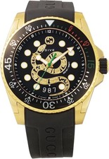 Gucci Gold Dive Watch 45mm Authentic Stainless Steel with Box