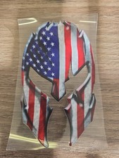 American Flag Spartan Helmet Support UVDTF Decal Made In USA Waterproof
