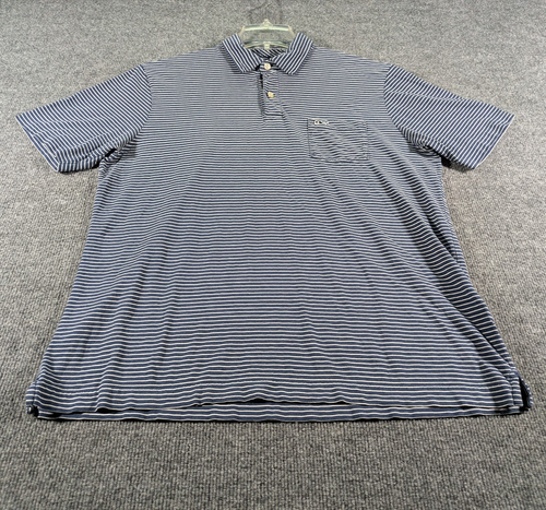 Vineyard Vines Polo Shirt Mens Medium Blue White Striped Classic Fit Pima Cotton - Picture 4 of 15