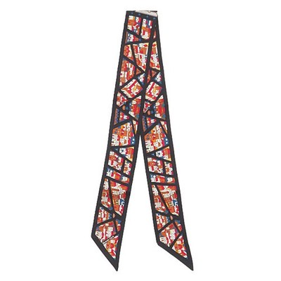HERMES scarf Twilly silk  Black x multicolor [RIVE DROITE RIVE GAUCHE/Righ