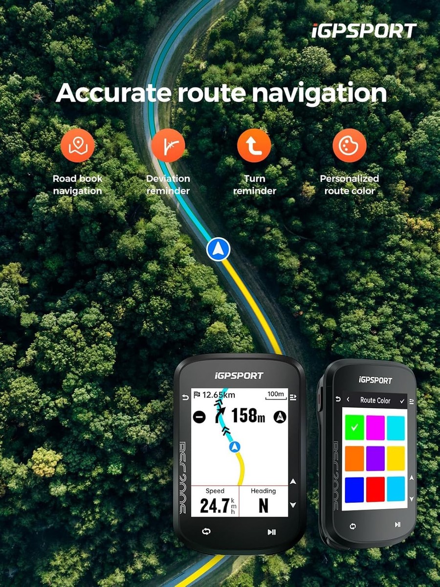 iGPSPORT BSC200S GPS Bike Computer, Wireless Route Navigation 2.4
