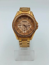 Fossil Damenuhr in Goldoptik mit Strassbesatz