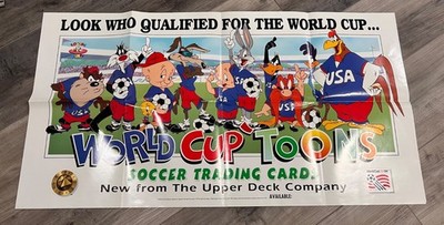 World Cup Toons Poster & Folder 1994 USA Looney Tunes Upper Deck