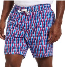 Robert Graham Men's Sz 40 BOTTLES UP Wine Bottle Print Swim Trunks Shorts HH1-5