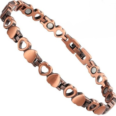 Heart Copper Magnetic Bracelet Anklet Women Balance Arthritis Pain Relief Energy